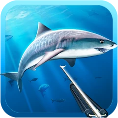 Hunter underwater spearfishing icon