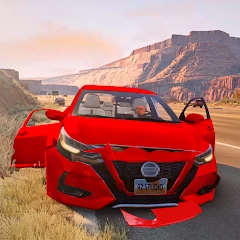 Beam drive car crash test icon